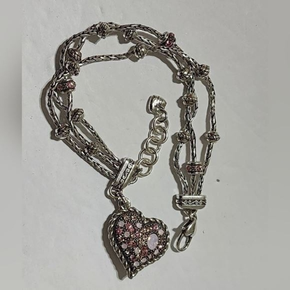Brighton‎ Trust your Journey pink jeweled breast cancer awareness charm bracelet